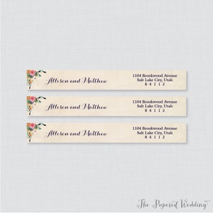 Wedding Address Labels Floral Wrap Around Return Address Labels for ...
