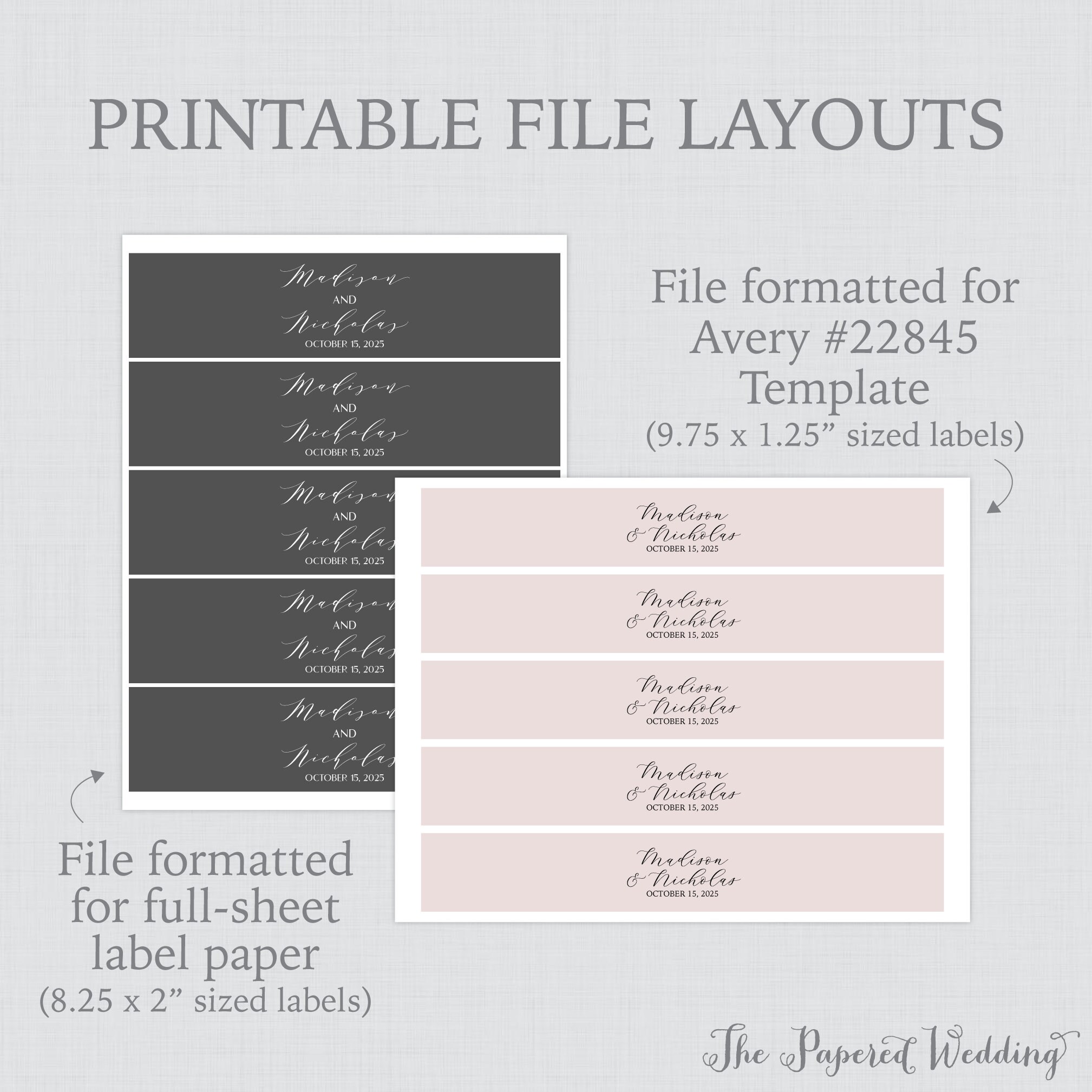 Printable OR Printed Water Bottle Labels With Custom Colors ...