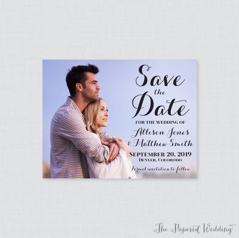 Printable OR Printed Photo Save the Date Cards Picture Save | Etsy