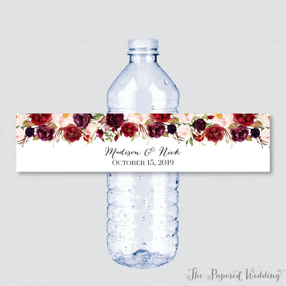 Wedding water bottle labels deals