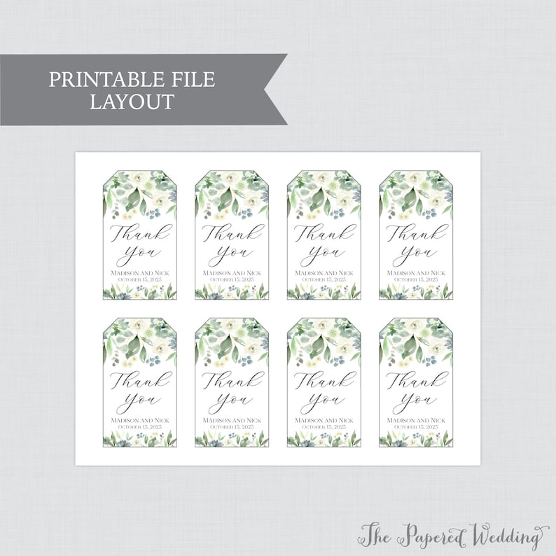 Printable OR Printed Succulent Wedding Favor Gift Tags - Etsy