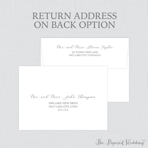 A7 Printed Envelopes with Custom Fonts and Colors Printed Wedding Envelopes with Guest Addresses Custom Recipient Address Printing 0032 image 2