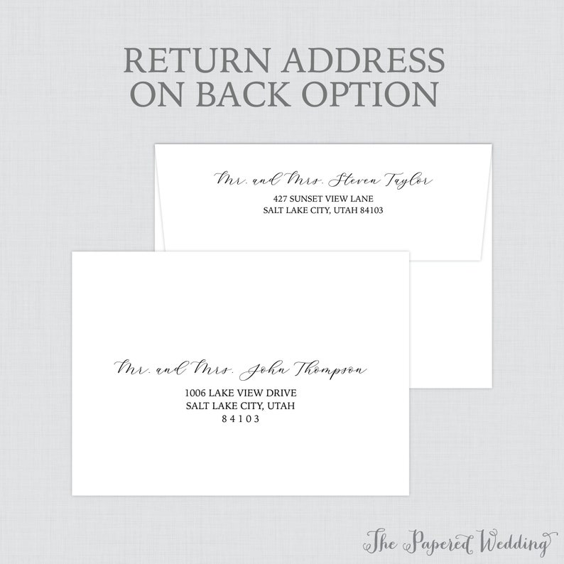 A7 Printed Envelopes with Custom Fonts and Colors Printed Wedding Envelopes with Guest Addresses Custom Recipient Address Printing 0032 image 2