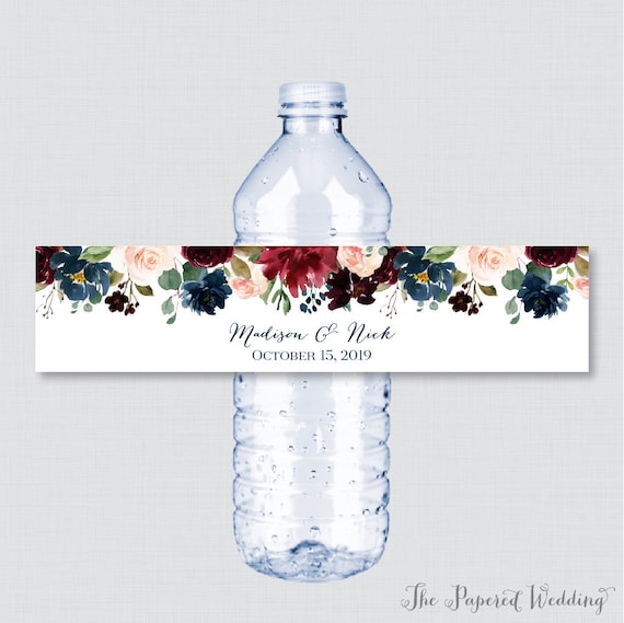Printable personalized water bottle labels