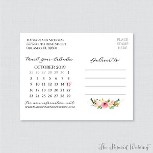 Printable OR Printed Save the Date Postcards - Pink and Yellow Floral ...