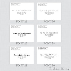 A7 Printed Envelopes with Custom Fonts and Colors Printed Wedding Envelopes with Guest Addresses Custom Recipient Address Printing 0032 image 7