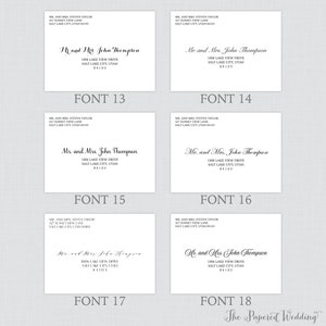 A7 Printed Envelopes with Custom Fonts and Colors Printed Wedding Envelopes with Guest Addresses Custom Recipient Address Printing 0032 image 5
