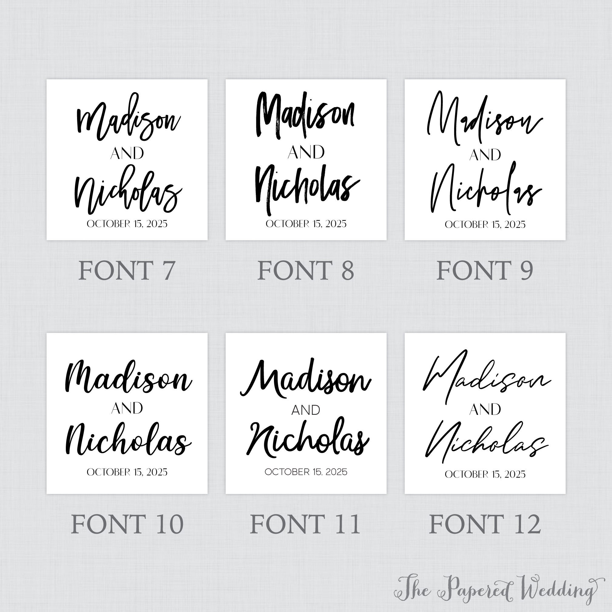 Printable OR Printed Wedding Stickers Square Wedding - Etsy