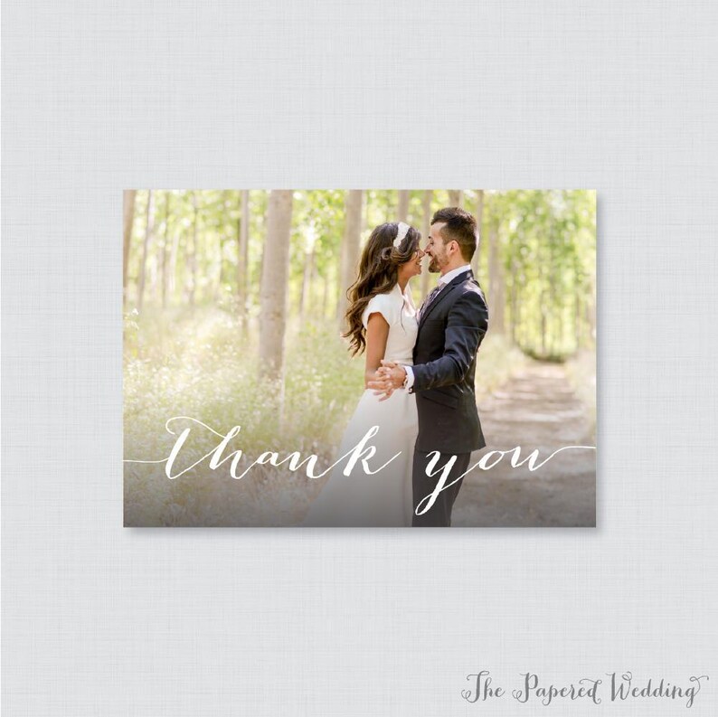 Printable OR Printed Photo Thank You Cards Wedding Thank You Cards with Photo, Personalized Picture Thank You Cards, Custom Thank You 0004 image 3