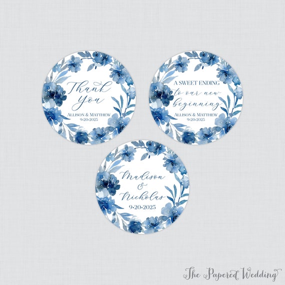 Andaz Press Winter Navy Blue With Eucalyptus Blossoms Wedding Party