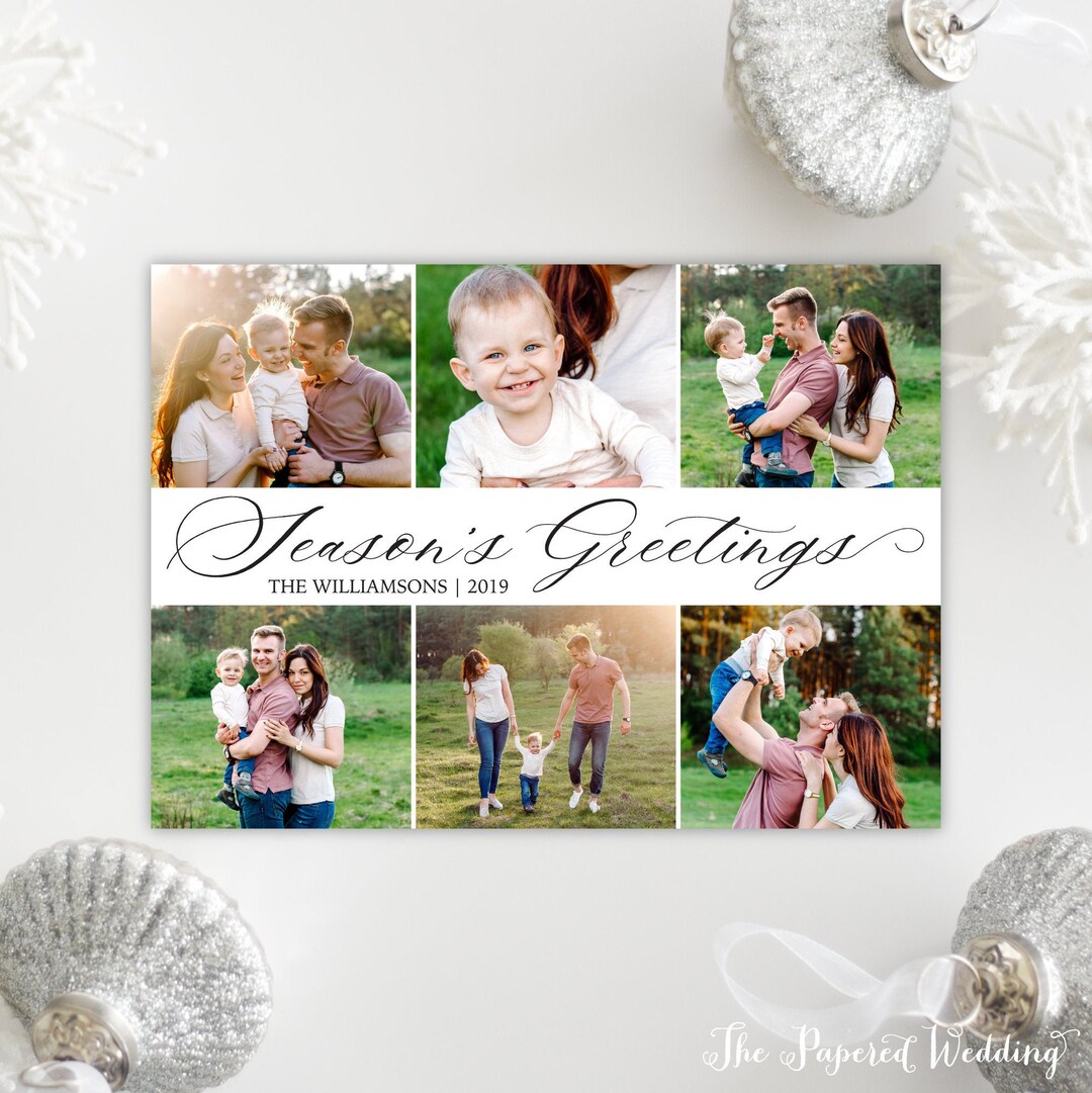 Printable OR Printed Photo Collage Holidays Cards With - Etsy
