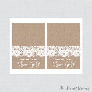 Printable Will You Be My Flower Girl Cards Rustic Burlap and - Etsy