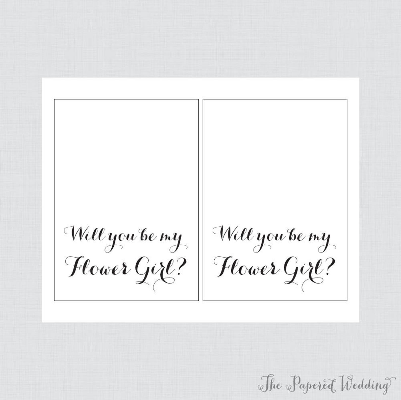 Printable Will You Be My Flower Girl Cards Black and White | Etsy