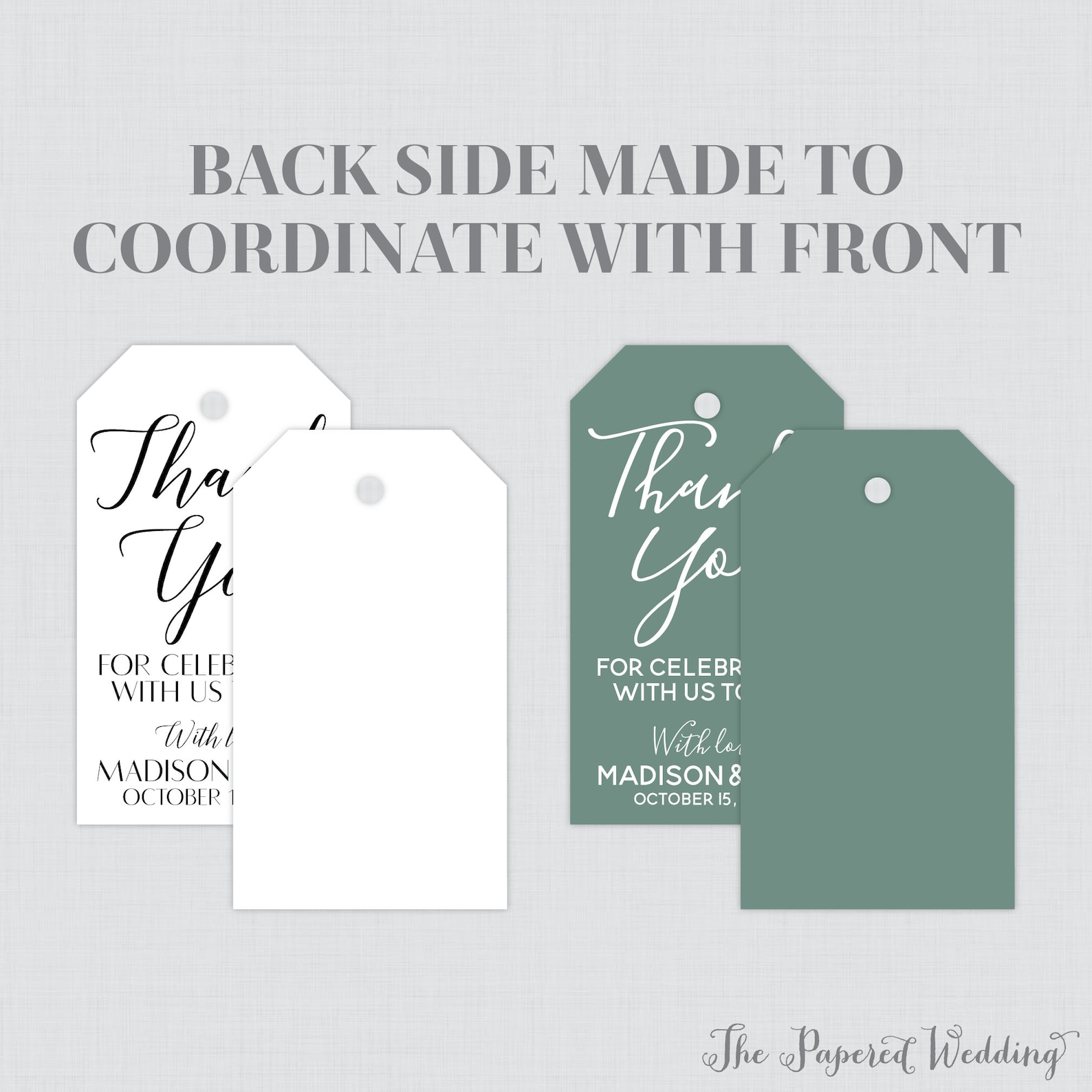 Printable OR Printed Wedding Favor Tags With Custom Colors and Fonts ...
