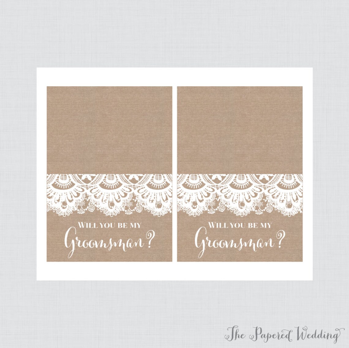 Printable Will You Be My Groomsman Cards Rustic Burlap and - Etsy