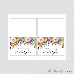 Printable Will You Be My Flower Girl Cards - Floral Will You Be My ...