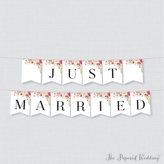 Banderines Just Married - Decoración Boda
