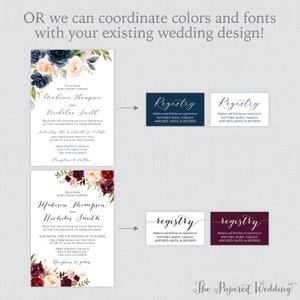 Printable OR Printed Registry Inserts With Custom Color and Font Simple Wedding Registry Insert ...