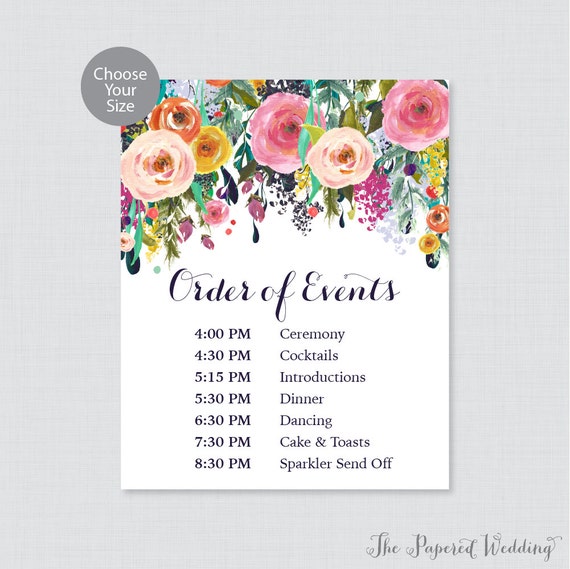 Sign Order Reception Wedding reception list of events | Honestweddingadvice.com