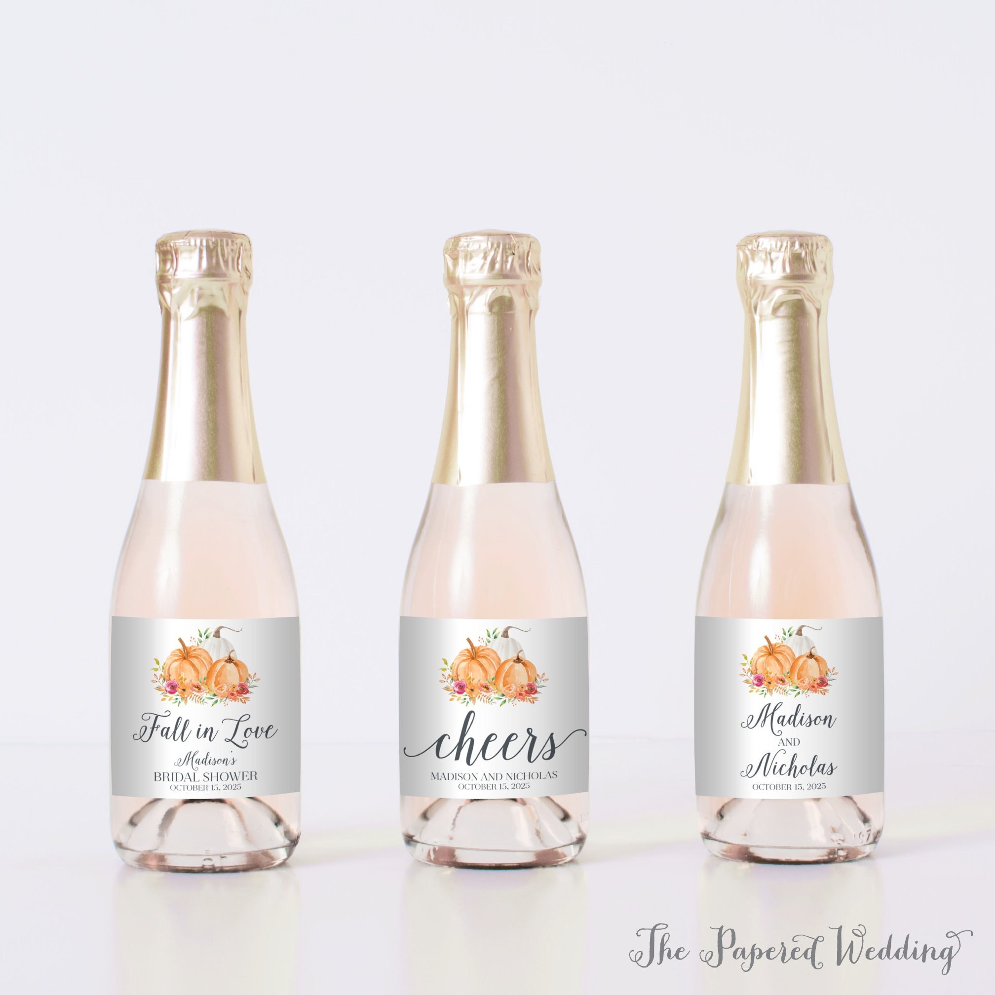 Pumpkin Champagne Bottle Labels