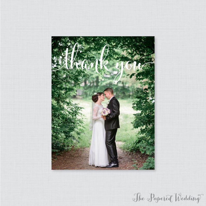 Printable OR Printed Wedding Thank You Postcards Photo Thank You Postcards for Wedding Photo Postcards with Picture 0002 image 3