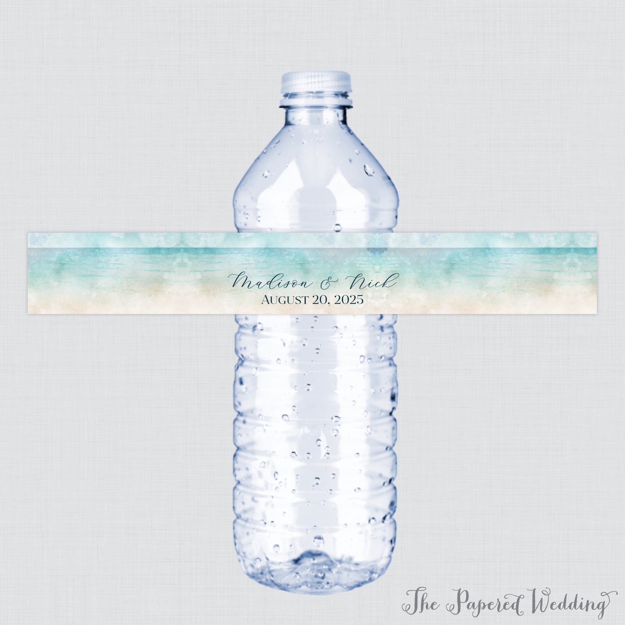 Printable OR Printed Beach Wedding Water Bottle Labels | Etsy