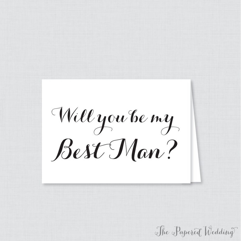 Printable Will You Be My Best Man Cards Black and White Will - Etsy