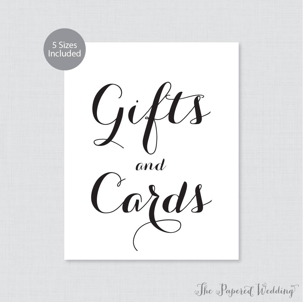 Printable Gifts and Cards Sign Black and White Gifts/cards - Etsy Australia