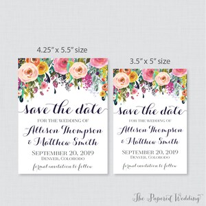 Save the Date Magnets Floral Save the Date Magnets for Wedding Wedding Save the Date Fridge Magnets with Colorful Flowers 0003-B image 4