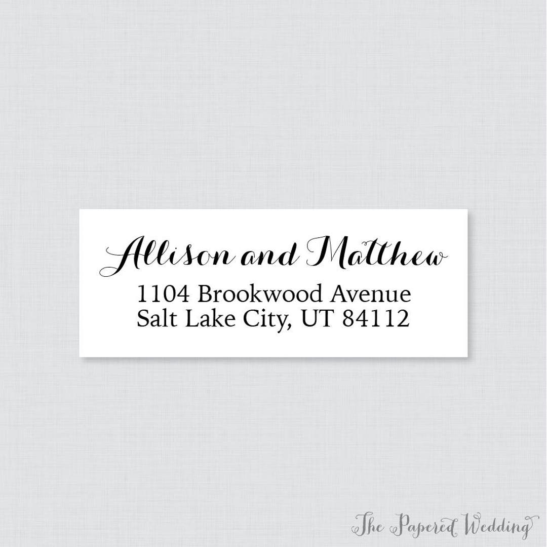 Wedding Address Labels Black and White Return Address Labels for