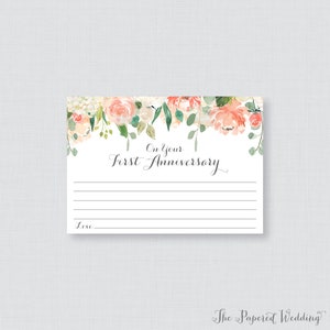 Printable Wedding Time Capsule Activity Peach Floral Advice for the Bride and Groom Peach Flower Wedding Reception Game/Activity 0009 image 2