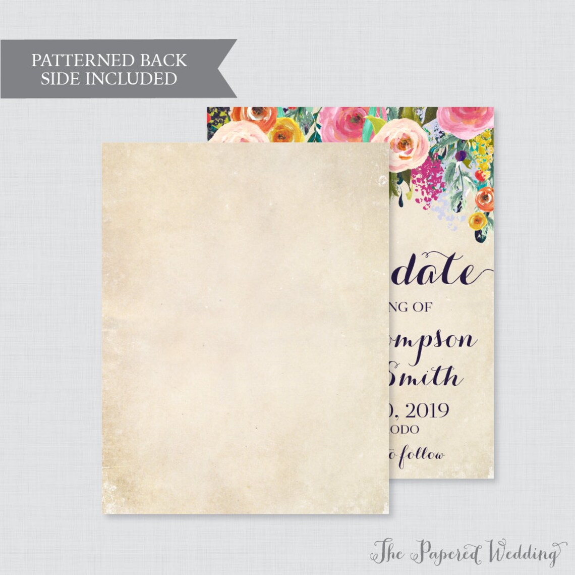 Printable OR Printed Save the Date Cards Floral Save the | Etsy
