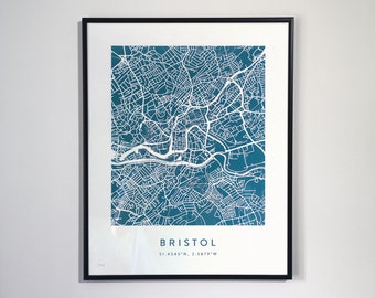 Bristol City Map Poster -  Limited Edition Screen print