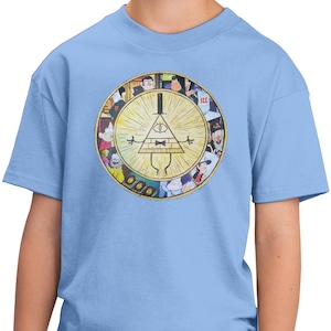 PubliciTeeZ Bill Cipher and Characters Gravity Falls Youth T-Shirt