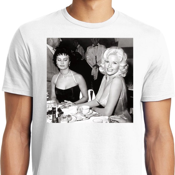 Big Guys Rule Big and Tall Funny Sophia Loren Staring at Jayne Mansfield's Boobs Photo T Shirt