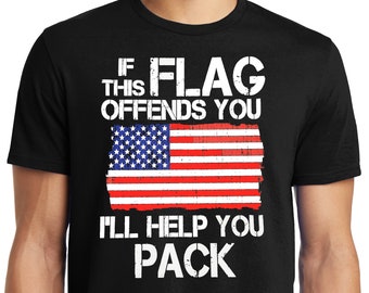 Big Guys Rule Big and Tall King Size If This Flag Offends You I&#39;ll Help You Pack T-Shirt