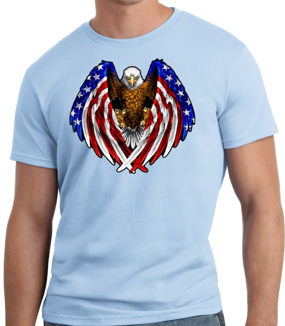 Publiciteez Big and Tall King Size Patriotic Eagle Flag T-shirt