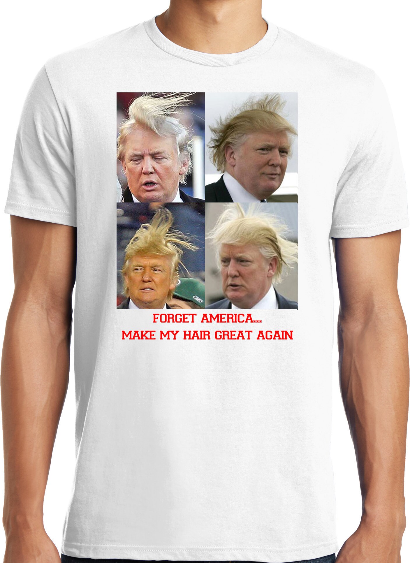 Big Guys Rule Big and Tall President Trump Bad Hair Day Make My Hair Great Again  Photo T Shirt