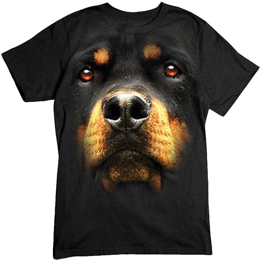 Rottweiler Huge Face Animal Face T-Shirt