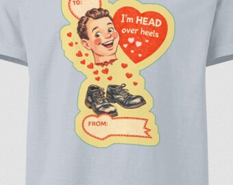 I’m Head Over Heels-Vintage Valentine T-Shirt – Retro Streetwear Tee -Unisex oversized t-shirt