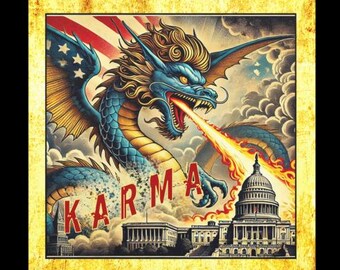 Karma Dragon Magnet: Winged Reckoning Political Fantasy Art