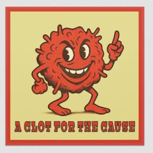 Automagneet Lucky Blood Clot: democratische politieke satire, 5 x 5 inch vinyl