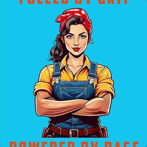 Impulsada por el coraje, impulsada por la ira: calcomanía sin burbujas: energía feminista imparable y anti-Trump. Aplastemos al patriarcado. Un gran regalo democrático.