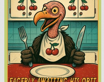 Retro Pulp Vulture Sticker: Political Satire, 1950s Kitsch Decal