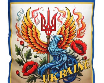 Ukraine Phoenix Poppy Tote Bag. Unique Shopping and Travel Carryall.