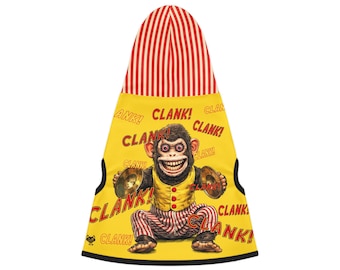 Manic Cymbal Clanking Pet Hoodie – Vintage Toy Inspired Kitsch Pet Outfit