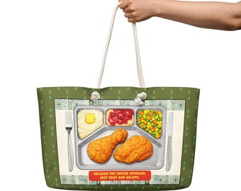 Retro TV Dinner Weekender Bag – Mid Century Fried Chicken Travel Tote