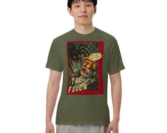 The Felon Trump T-Shirt, Political Satire Tee, Retro Horror Parody, Vintage Monster Shirt, Garment Dyed Unisex Tee
