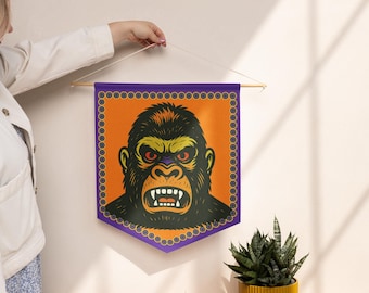 Campy-Kitsch Retro Movie Monster Halloween Pennant banner