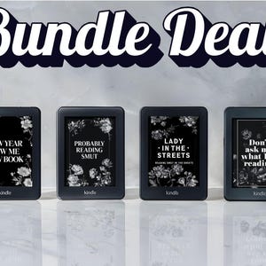 4-i-1 Kindle låsskärmspaket nyår, skärmsläckare för läsning av snusk, fråga inte vad jag läser, snuskläsare, blommig, tjejig och elegant Kindle
